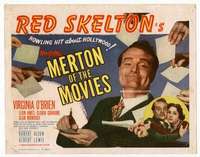 m117 MERTON OF THE MOVIES movie title lobby card '47 wacky Red Skelton!