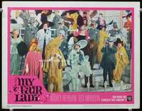 m626 MY FAIR LADY movie lobby card #5 '64 Audrey Hepburn at races!