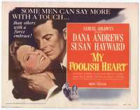 m120 MY FOOLISH HEART movie title lobby card '50 Susan Hayward, Dana Andrews