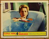 m630 NAKED EDGE movie lobby card #6 '61 Deborah Kerr naked in bath!