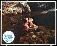 m634 NAME FOR EVIL movie lobby card #1 '73 Culp nude skinny dipping!