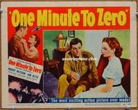 m673 ONE MINUTE TO ZERO movie lobby card #3 '52 Robert Mitchum, Blyth