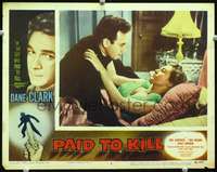 m681 PAID TO KILL movie lobby card #3 '54 Dane Clark, Carpenter