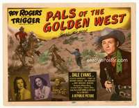 m126 PALS OF THE GOLDEN WEST signed movie title lobby card '51 by Roy Rogers