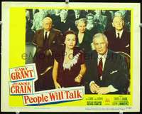 m692 PEOPLE WILL TALK movie lobby card #7 '51 Jeanne Crain listening