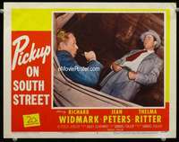 m696 PICKUP ON SOUTH STREET movie lobby card #7 '53 Fuller, Widmark