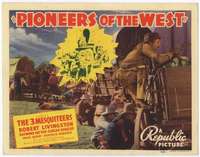 m131 PIONEERS OF THE WEST movie title lobby card '40 The 3 Mesquiteers!