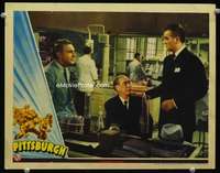 m702 PITTSBURGH movie lobby card '42 John Wayne, Randolph Scott in lab