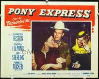 m708 PONY EXPRESS movie lobby card #8 '53 Heston, Rhonda Fleming