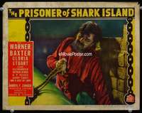 m714 PRISONER OF SHARK ISLAND movie lobby card '36 Warner Baxter c/u!
