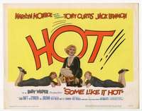 m171 SOME LIKE IT HOT movie title lobby card '59 sexy Marilyn Monroe!