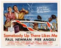 m172 SOMEBODY UP THERE LIKES ME movie title lobby card '56 Newman, boxing!