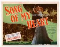 m173 SONG OF MY HEART movie title lobby card '47 Tchaikovsky biography!