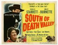 m175 SOUTH OF DEATH VALLEY movie title lobby card '49 Durango Kid, Smiley