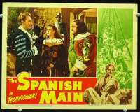 m773 SPANISH MAIN movie lobby card '45 Maureen O'Hara, Paul Henreid