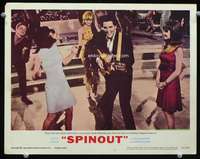 m775 SPINOUT movie lobby card #4 '66 Elvis Presley w/guitar & babes!