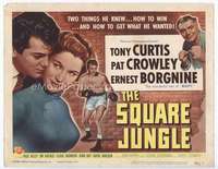 m176 SQUARE JUNGLE movie title lobby card '56 boxing Tony Curtis, Borgnine