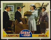 m786 SUSAN & GOD movie lobby card '40 Joan Crawford wearing cool hat!