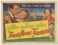 m183 THERE'S ALWAYS TOMORROW movie title lobby card '56 Barbara Stanwyck