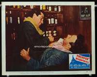 m805 THIEVES' HIGHWAY movie lobby card #4 '49 Richard Conte punching!