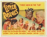 m185 THREE MEN IN A TUB movie title lobby card R52 Our Gang, Little Rascals