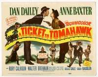 m186 TICKET TO TOMAHAWK movie title lobby card '50 Dan Dailey, Ann Baxter