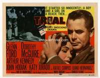 m194 TRIAL movie title lobby card '55 Glenn Ford, racial prejudice!