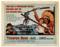 m195 TROOPER HOOK movie title lobby card '57 Joel McCrea, Barbara Stanwyck