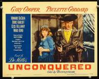 m818 UNCONQUERED movie lobby card #3 R55 Gary Cooper, Paulette Goddard