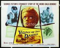 m203 VILLAGE OF THE DAMNED movie title lobby card '60 George Sanders