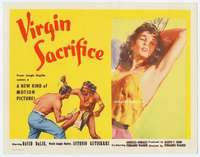 m205 VIRGIN SACRIFICE movie title lobby card '59 classic sexy art image!