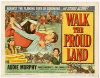 m206 WALK THE PROUD LAND movie title lobby card '56 Audie Murphy, Bancroft