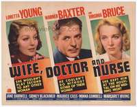 m208 WIFE, DOCTOR & NURSE movie title lobby card '37 Loretta Young, Baxter