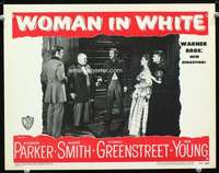 m879 WOMAN IN WHITE movie lobby card #8 '48Parker,Smith,Greenstreet