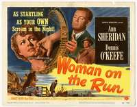 m213 WOMAN ON THE RUN movie title lobby card '50 Ann Sheridan, O'Keefe