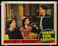 m900 YOUNG TOM EDISON movie lobby card '40 Mickey Rooney, Weidler