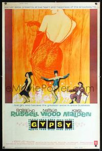 n077 GYPSY Forty by Sixty movie poster '62 Rosalind Russell, Natalie Wood