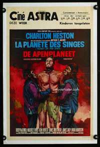 n011 PLANET OF THE APES Belgian movie poster '68 Ray artwork!