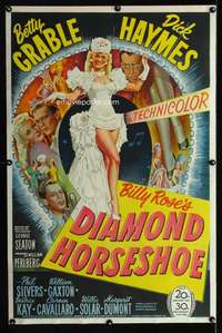 n029 DIAMOND HORSESHOE one-sheet movie poster '45 sexy Grable stone litho!