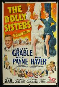 n030 DOLLY SISTERS one-sheet movie poster '45 Betty Grable, June Haver