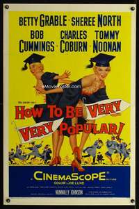 n033 HOW TO BE VERY, VERY POPULAR one-sheet movie poster '55 Betty Grable