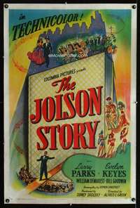 n036 JOLSON STORY style B one-sheet movie poster '46 Larry Parks classic!