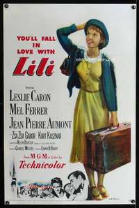 n038 LILI one-sheet movie poster '52 you'll fall in love with Leslie Caron