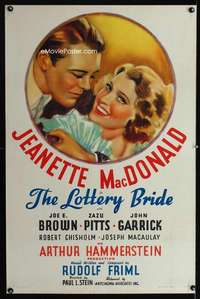 n039 LOTTERY BRIDE one-sheet movie poster R37 art of Jeanette MacDonald!