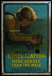 n053 MORE DEADLY THAN THE MALE one-sheet movie poster '19 stone litho!