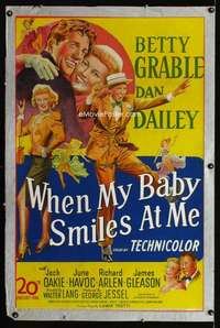 n068 WHEN MY BABY SMILES AT ME one-sheet movie poster '48 Betty Grable
