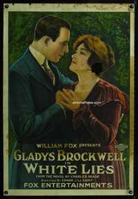 n058 WHITE LIES one-sheet movie poster '20 Gladys Brockwell stone litho!