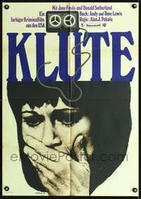 p078 KLUTE B East German movie poster '74 Schulz art of Jane Fonda!