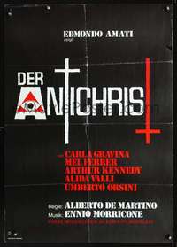 p344 ANTICHRIST German movie poster '74 wild religious design!