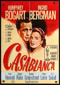 p377 CASABLANCA German movie poster R72 art of Bogart & Bergman!
